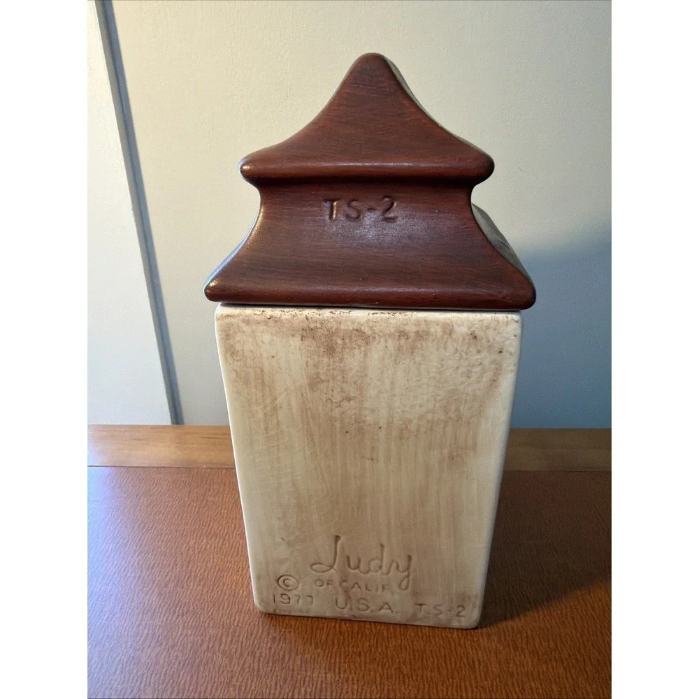 Vintage Judy of CA USA Tea House Cookie Jar 1977 Kitchen Canister Cottageware